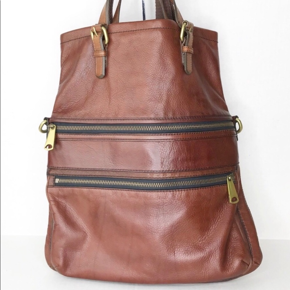 Fossil Explorer Foldover Tote ZB5258 Leather